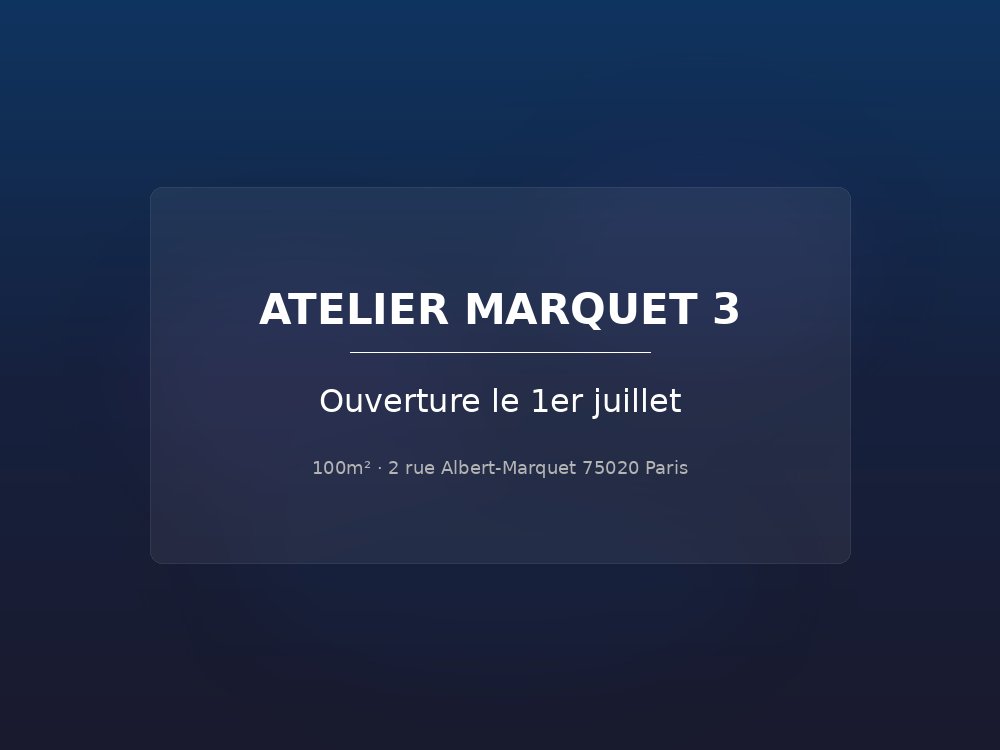 Marquet 3 grand studio production Paris 20e
