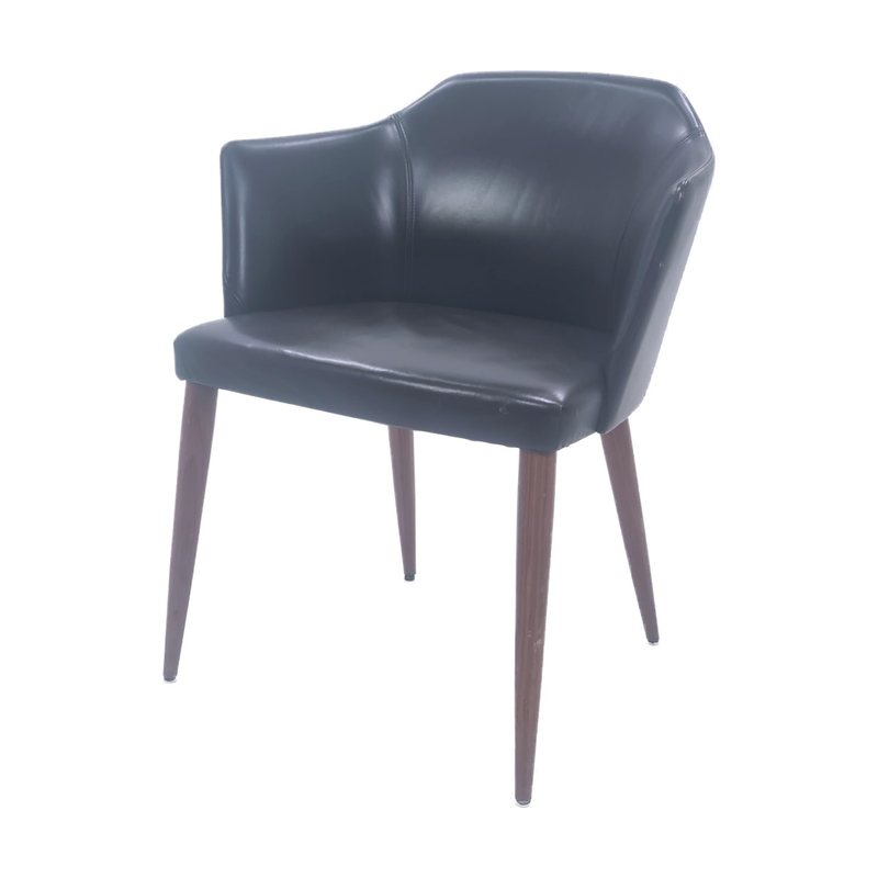 Chaise cuir marron pieds bois