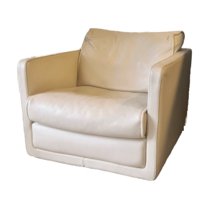 Fauteuil cuir crème