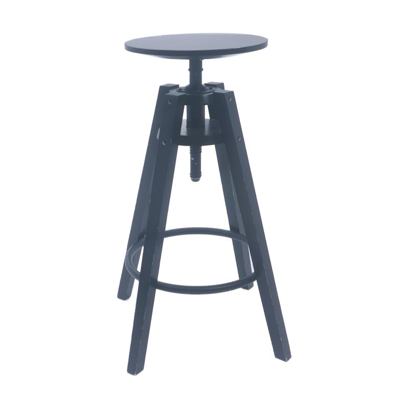 Tabouret noir à vis réglable