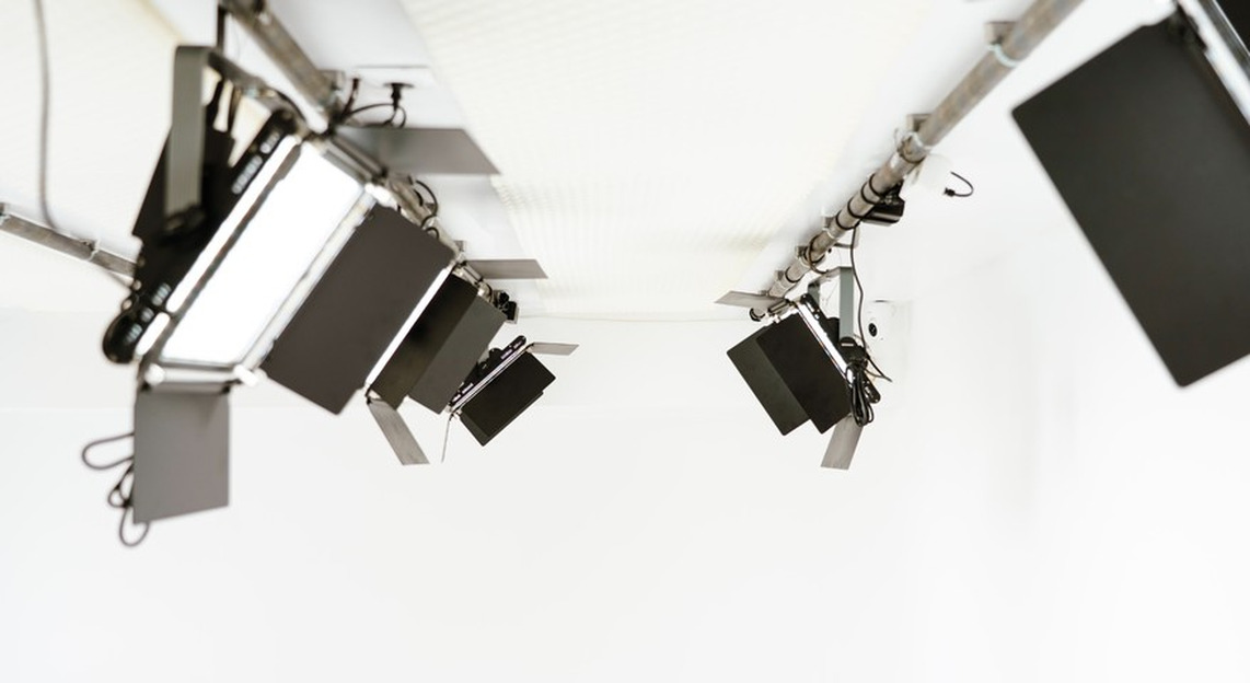 studio de tournage Darcy équipé en éclairages led
